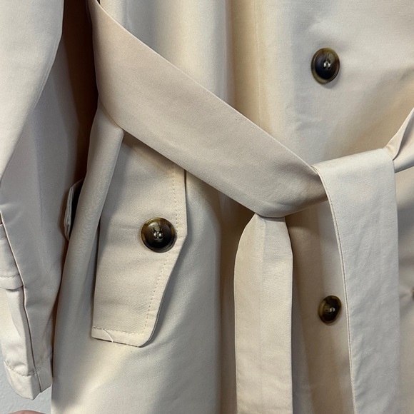 PrettyLittleThing Stone Woven Oversized Trench Coat Women's Size XL - Picture 7 of 13